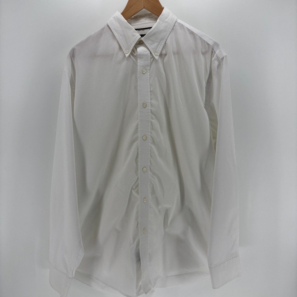 Lauren Ralph Lauren Black Label Shirt Mens Large White Stretch Fabric Regular